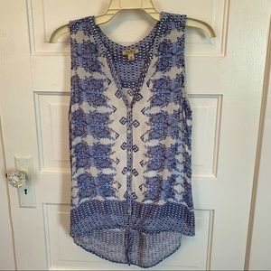 Lucky Brand - Blue/White Button Down Tank